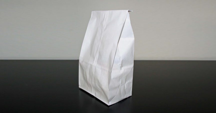 white paper lunch bag