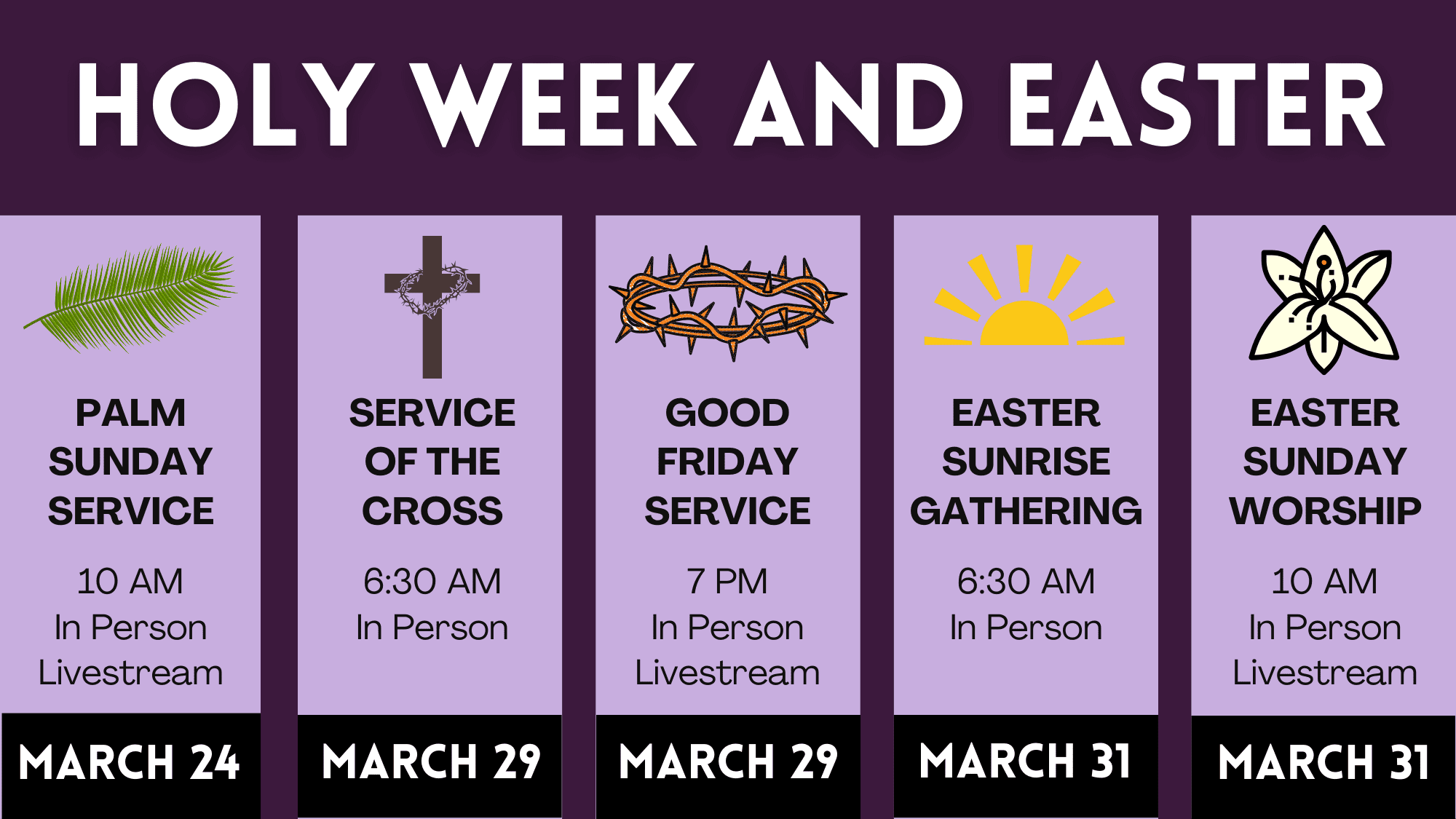 Holy Week Services and Easter Worship